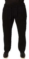 Black Wool Knitted Skinny Pants 1