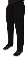 Black Wool Knitted Skinny Pants 2