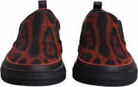 Red Black Leopard Cotton Men Low Top Sneakers Shoes 1