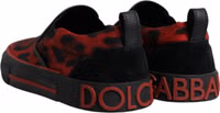 Red Black Leopard Cotton Men Low Top Sneakers Shoes 4