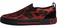 Red Black Leopard Cotton Men Low Top Sneakers Shoes 5