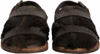 Green Gazelle Hair Leather Flats Sandals Shoes 1