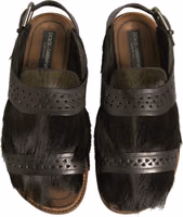 Green Gazelle Hair Leather Flats Sandals Shoes 2