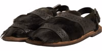 Green Gazelle Hair Leather Flats Sandals Shoes 3