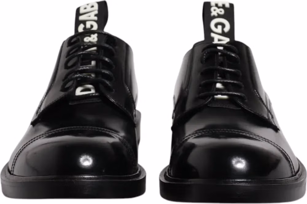 Black Patent Leather Derby Lace Up Formal Dress Shoes