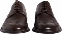 Brown Leather Derby Wingtip Lace Up Formal Dress Shoes 1