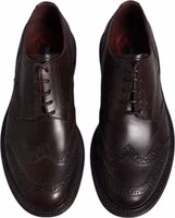 Brown Leather Derby Wingtip Lace Up Formal Dress Shoes 2