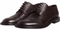 Brown Leather Derby Wingtip Lace Up Formal Dress Shoes 3
