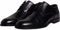 Black Calfskin Leather Derby Lace Up Formal Dress Shoes 3