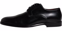 Black Calfskin Leather Derby Lace Up Formal Dress Shoes 5
