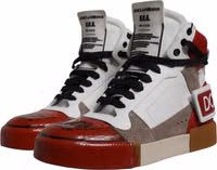 Multicolor Leather High Top Sneakers Shoes 2