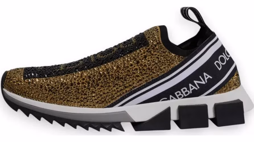 Gold Rhinestones Sorrento Sneakers Shoes