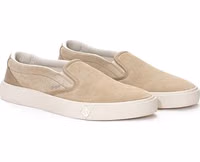 Beige Leather Slip-On Loafers 2