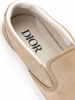 Beige Leather Slip-On Loafers 5