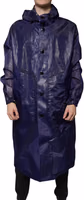 Dark Blue Cotton Hooded Men Raincoat Jacket 1