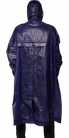 Dark Blue Cotton Hooded Men Raincoat Jacket 3