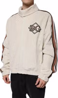 Beige Logo Applique Cotton Corduroy Full Zip Jacket 2