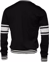 Black White Guitar Silk Crew Neck Sweater 1