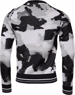 Multicolor Camouflage Crew Neck Men Pullover Sweater
