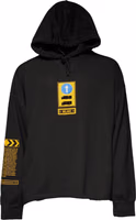 Black Cotton Hooded DG Shield Pullover Sweater 1