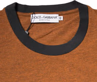 Brown DG Logo Polyester Crew Neck T-shirt 4