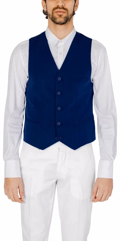 Blue Polyester Waistcoat