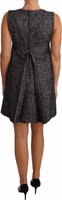 Gray Houndstooth Floral Appliqué Shift Mini Dress 1