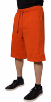 Red Cotton Blend Mid Waist Men Bermuda Shorts 2