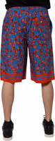 Blue Cherry Print Cotton Men Bermuda Shorts 3