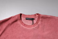Pink Logo Print Cotton Crew Neck T-shirt 4