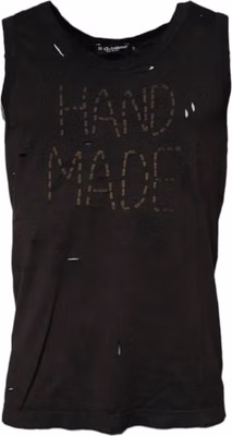 Black Sleeveless Round Neck Tank T-shirt