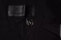 Black Logo Patch Cotton Crew Neck T-shirt 4
