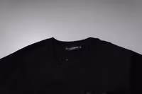 Black Logo Patch Cotton Crew Neck T-shirt 5
