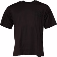 Dark Brown Logo Cotton Crew Neck T-shirt 1