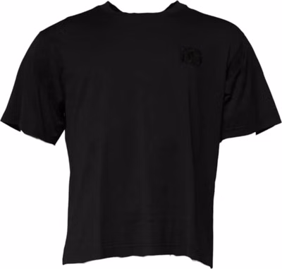 Black DG Logo Cotton Crew Neck T-shirt