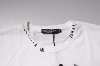 White Graphic Print Cotton Crew Neck T-shirt 4