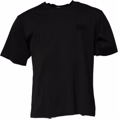 Black DG Logo Cotton Crew Neck T-shirt