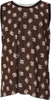 Brown Logo Monogram Cotton Crew Neck T-shirt 1
