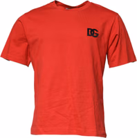 Red DG Logo Patch Cotton Crew Neck T-shirt 1
