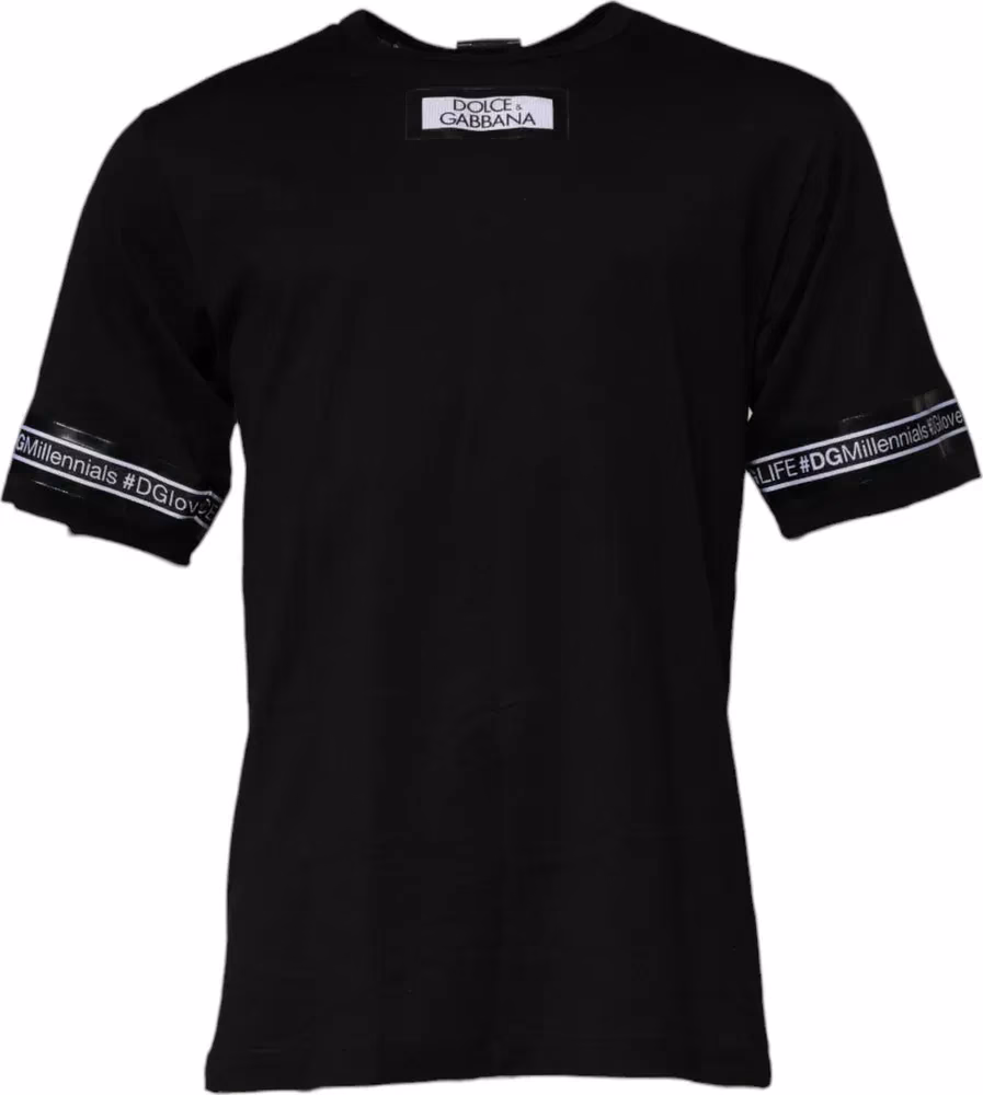 Black #DGMILLENNIALS Cotton Crew Neck T-shirt