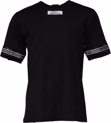 Black #DGMILLENNIALS Cotton Crew Neck T-shirt