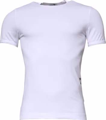 White Cotton Stretch Crewneck Underwear T-shirt
