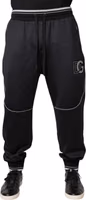 Black Polyester Logo Jogger Pants 1
