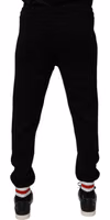 Black Wool Mid Waist Jogger Sweatpants Pants 3