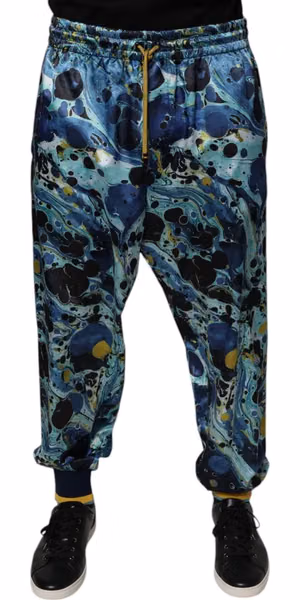 Multicolor Marble Print Jogger Men Sweatpants Pants