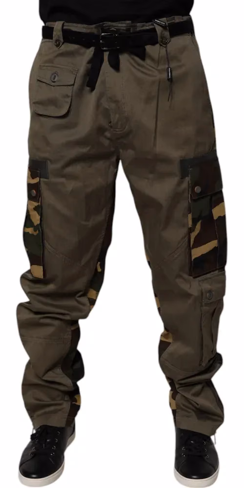 Multicolor Patchwork Camouflage Cargo Pants