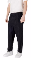 Black Polyester Casual Pants 3