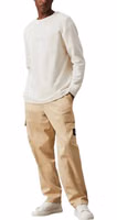 Beige Cotton Cargo Pants 3