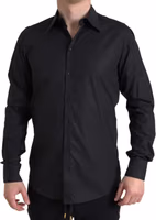 Black Cotton Dress Shirt 1