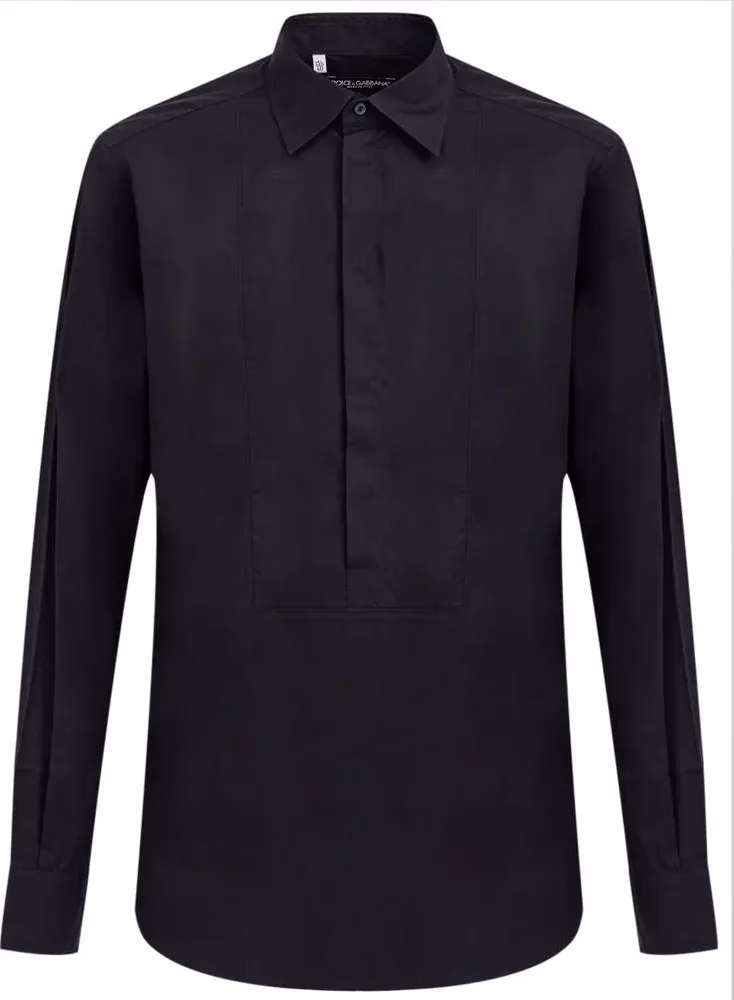 Navy Blue Cotton Dress Shirt